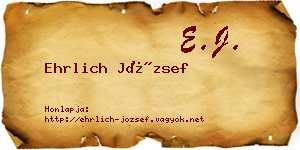 Ehrlich József névjegykártya